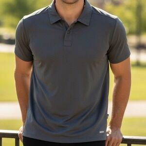 The North Face Mens VaporWick Performance Polo Shirt Gray Short Sleeve Size M